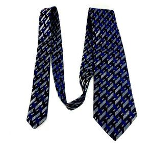 PAUL SMITH MENS TIE 100% SILK Necktie Blue/Silver
